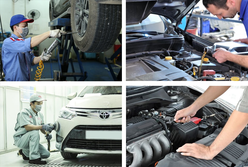 Bảo Dưỡng Động Cơ Ô Tô Chuyên Nghiệp Thợ Sửa Chữa Ô Tô Chuyên Nghiệp Đang Bảo Dưỡng Động Cơ Xe Hơi Màu Bạc Trong Xưởng, Kiểm Tra Các Chi Tiết Kỹ Thuật.